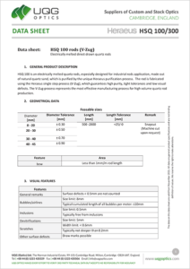 Heraeus HSQ100/300 Data Sheet 1