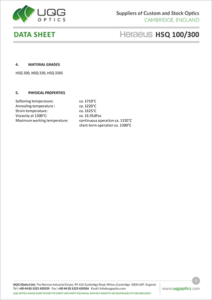 Heraeus HSQ100/300 Data Sheet 3